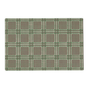 Plaid green and brown placemat
