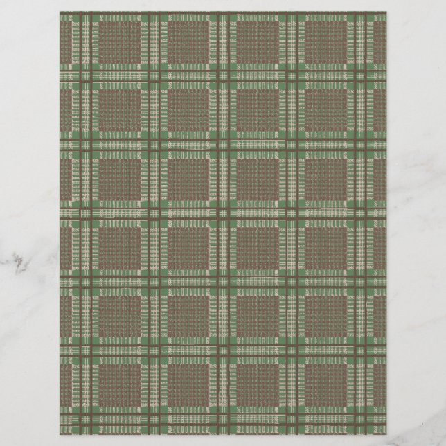 Plaid green and brown Scrapbook Paper (Front)