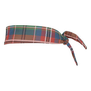 Plaid Green and Red Tartan Clan MacCulloch Rustic Tie Headband