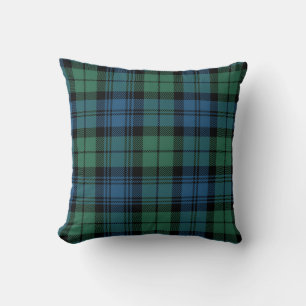 Plaid Green Check Rustic Campbell Tartan Throw Pillow