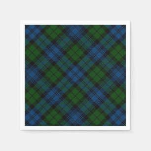 Plaid Green Christmas Holidays Rustic Tartan Paper Napkins
