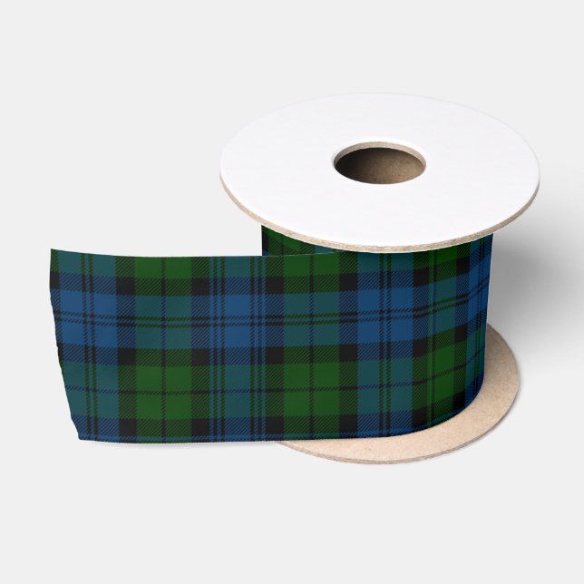Plaid Green Clan Campbell Military Classic Tartan Satin Ribbon (Spool)