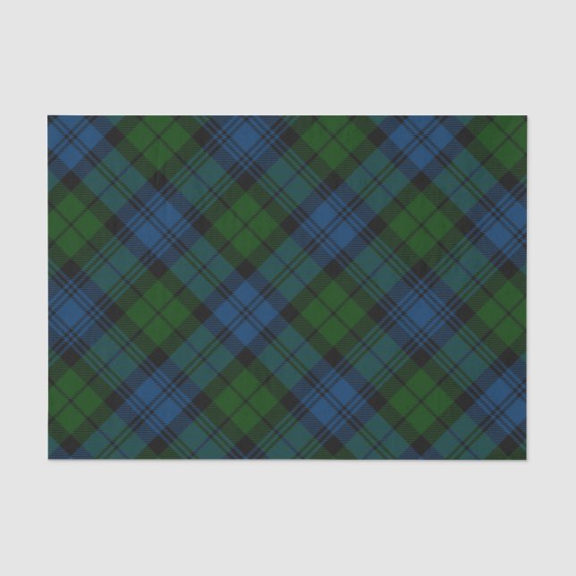 Plaid Green Family Holidays Rustic Tartan Tissue Paper (Front)