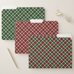 Plaid  Green, Red and Black File Folder