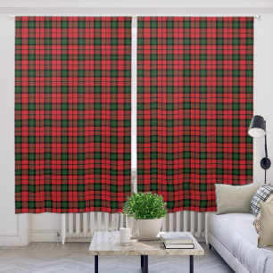 Plaid Green Red Rustic Tartan Blackout Curtains