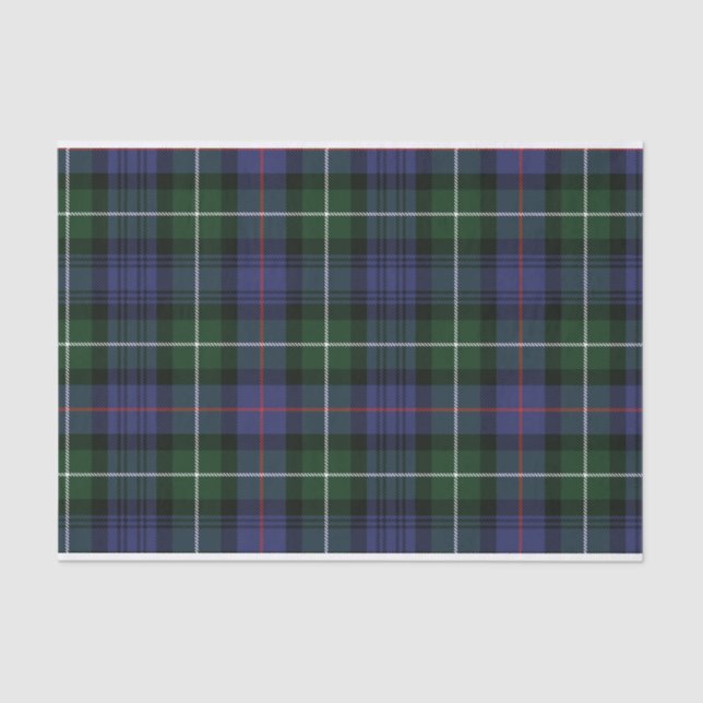 Plaid Green Rustic Clan Mackenzie Tartan Tissue Paper (Front)