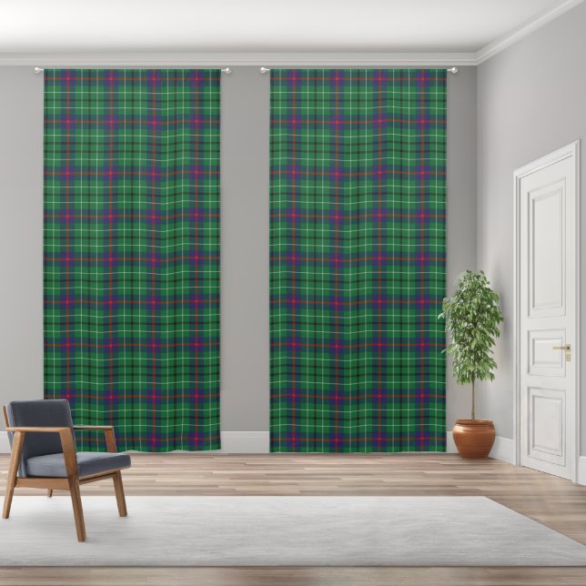Plaid Green Rustic Elegant Tartan Blackout Curtains (Wide)