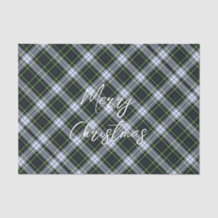 Plaid Green White Festive Christmas Gordon Tartan Tissue Paper