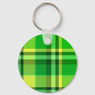 Plaid Green Yellow Keychain