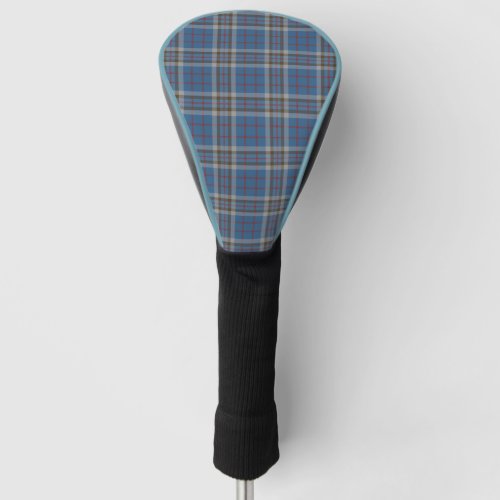 Plaid Grey Blue Check Tartan Rustic Golf Head Cover