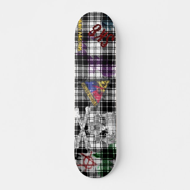 Plaid Grunge Skateboard Deck (Front)