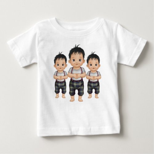 Plaid Harmony The Colorful Trio Baby T_Shirt