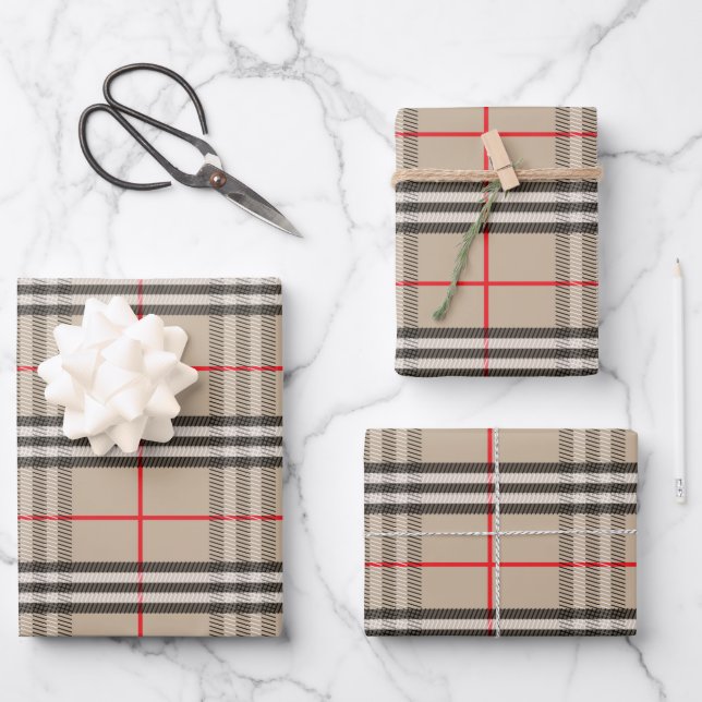 Plaid Hatter Wrapping Paper Sheets (Front)