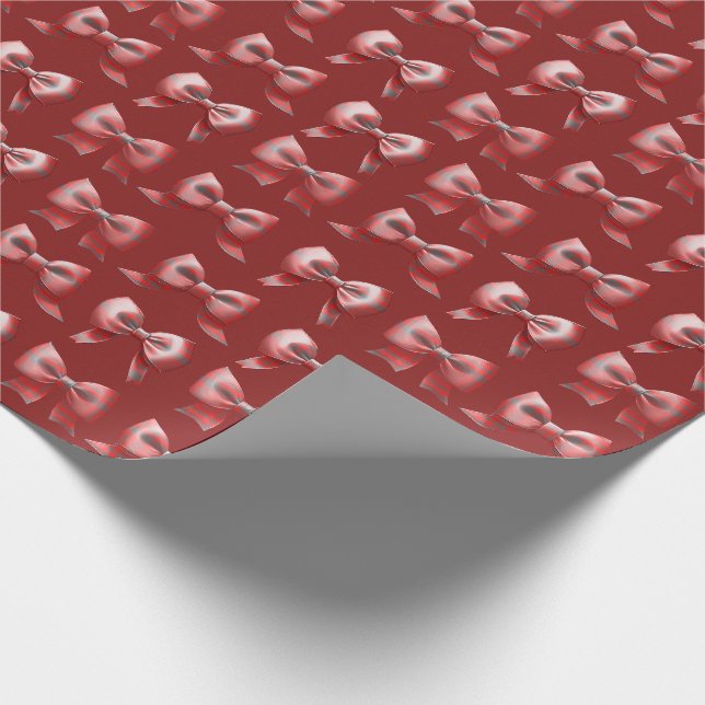 Plaid Holiday Bow Gift Wrapping Paper (Corner)