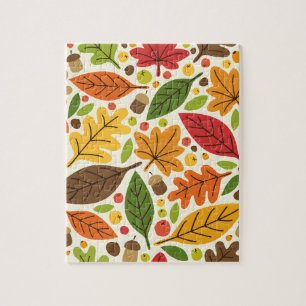Plaid Holiday Fall Autumn Thanksgiving Harvest Lea Jigsaw Puzzle