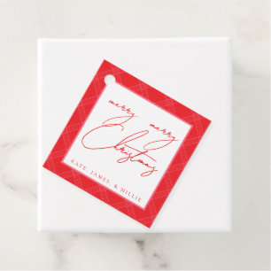 Plaid Holiday Gift Tags - Red & Hot Pink
