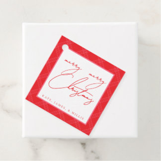 Plaid Holiday Gift Tags - Red & Hot Pink