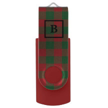 Plaid Holiday USB Swivel Flash Drive