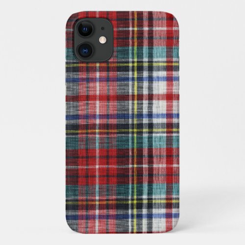 Plaid Holiday Winter Christmas Red  Green iPhone 11 Case