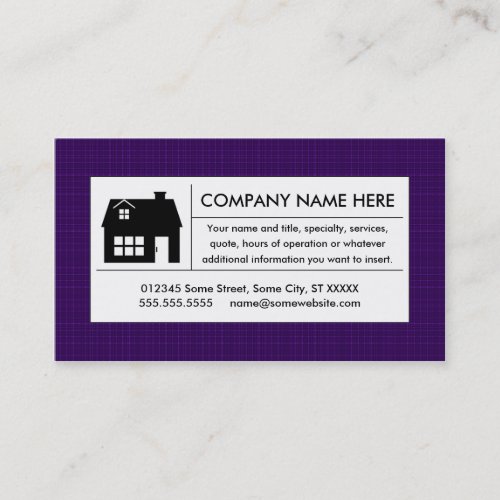 plaid home business card