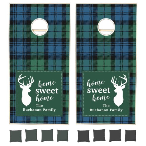 Plaid Home Sweet Home Campbell Tartan Family Cornhole Set