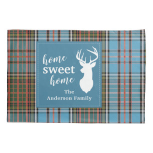 Plaid Home Sweet Home Tartan Anderson Personalized Pillow Case