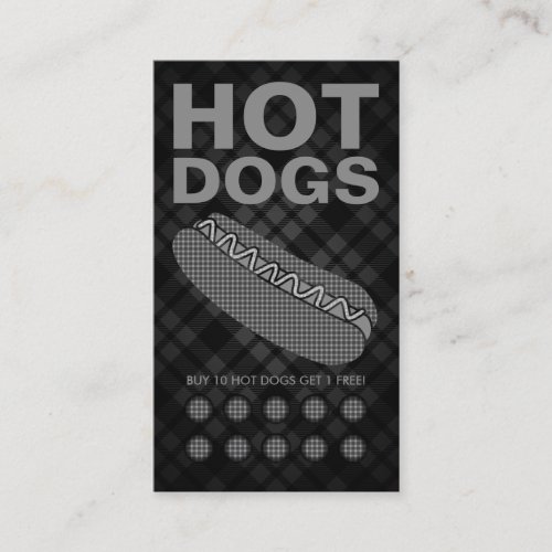 plaid hot dog punch card
