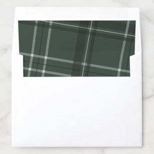 Plaid hunter green holiday envelope liner
