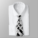 Plaid in Black, White &amp; Gray Modern Pattern Neck Tie