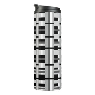 Plaid in Black White & Gray Thermal Tumbler