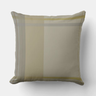 plaid in gold, silver copper, grays & beiges throw pillow