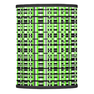 Plaid in Lime Green, Black & Gray Lamp Shade