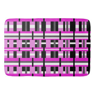 Plaid in Pink, Black & Gray Bath Mat