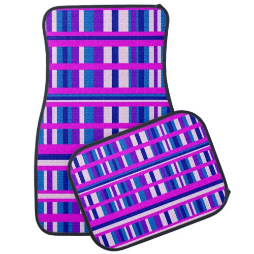 Plaid in Pink Purple  Blue Car Mat