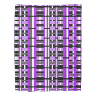 Plaid in Purple, Black & Gray Duvet Cover