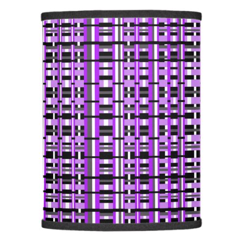 Plaid in Purple Black  Gray Lamp Shade