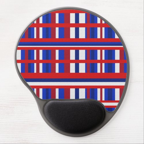 Plaid in Red White  Blue  Gel Mouse Pad
