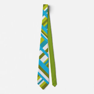 Plaid in Turquoise, Olive & Lime Green Neck Tie