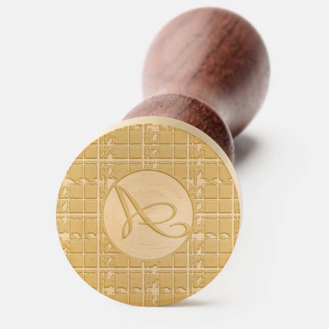 Plaid Initial Wax Stamp (Front)
