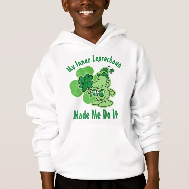 Plaid Inner Leprechaun Hoodie (Front)