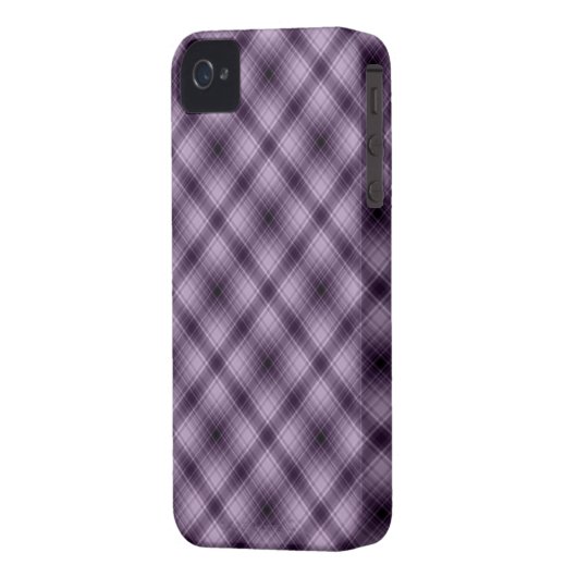 Plaid iPhone Case in a Gorgeos Purple Colour (Back Left)