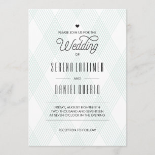 Plaid-ish Modern Wedding Invitations