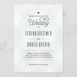 Plaid-ish Modern Wedding Invitations