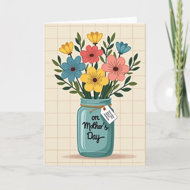 Plaid Jar Mothers Day Greeting Card (Front)