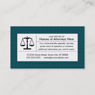 plaid justice scale business card