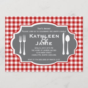 Plaid Knife & Fork Invitation