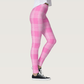 Plaid Leggings - Bubble Gum Pink