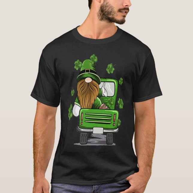 Plaid Leprechaun Monster Truck St Patrick's Day Lu T-Shirt (Front)