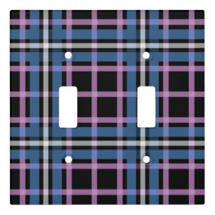 Plaid Light Switch Cover – Blue & Lavender Tartan