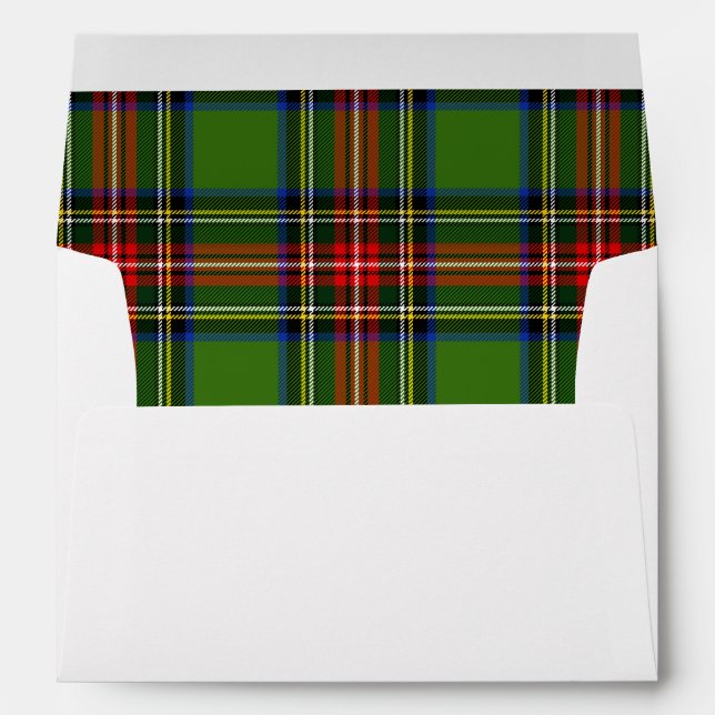 Plaid Lined Classic Red and Green Christmas Plaid Envelope (Back (Bottom))